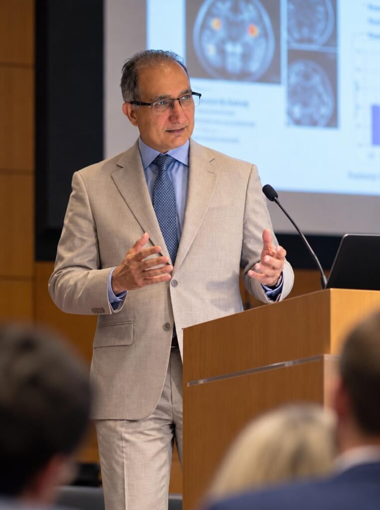 Professor Arshad Majid speaking at a conference